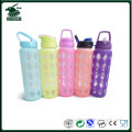 2016 food grade glass bottle with diamond silicone sleeve
